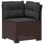 Preview: 4-Sitzer Gartensofa mit Kissen Rattan-Look PP Braun