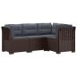 Preview: 4-Sitzer Gartensofa mit Kissen Rattan-Look PP Braun