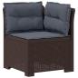 Preview: 4-Sitzer Gartensofa mit Kissen Rattan-Look PP Braun