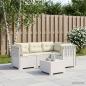 Preview: ARDEBO.de - 4-Sitzer Gartensofa mit Kissen Rattan-Look PP Weiß