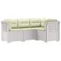 Preview: 4-Sitzer Gartensofa mit Kissen Rattan-Look PP Weiß