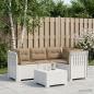 Preview: ARDEBO.de - 4-Sitzer Gartensofa mit Kissen Rattan-Look PP Weiß