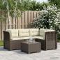 Preview: ARDEBO.de - 4-Sitzer Gartensofa mit Kissen Rattan-Look PP Hellgrau