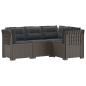 Preview: 4-Sitzer Gartensofa mit Kissen Rattan-Look PP Hellgrau