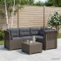 Preview: ARDEBO.de - 4-Sitzer Gartensofa mit Kissen Rattan-Look PP Hellgrau