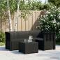 Preview: ARDEBO.de - 4-Sitzer Garten Sofa Rattan Look PP Anthrazit