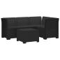 Preview: 4-Sitzer Garten Sofa Rattan Look PP Anthrazit