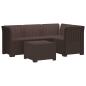 Preview: 4-Sitzer Garten Sofa Rattan Look PP Braun