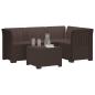 Preview: 4-Sitzer Garten Sofa Rattan Look PP Braun