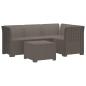 Preview: 4-Sitzer Garten Sofa Rattan Look PP Hellgrau