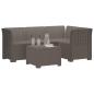 Preview: 4-Sitzer Garten Sofa Rattan Look PP Hellgrau