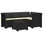 Preview: 4-Sitzer Garten Sofa mit Kissen Rattan Look PP Anthrazit
