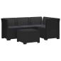 Preview: 4-Sitzer Garten Sofa mit Kissen Rattan Look PP Anthrazit