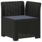Preview: 4-Sitzer Garten Sofa mit Kissen Rattan Look PP Anthrazit