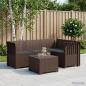 Preview: ARDEBO.de - 4-Sitzer Garten Sofa mit Kissen Rattan Look PP Braun