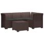 Preview: 4-Sitzer Garten Sofa mit Kissen Rattan Look PP Braun
