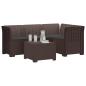 Preview: 4-Sitzer Garten Sofa mit Kissen Rattan Look PP Braun