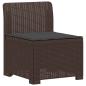 Preview: 4-Sitzer Garten Sofa mit Kissen Rattan Look PP Braun