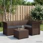 Preview: ARDEBO.de - 4-Sitzer Garten Sofa mit Kissen Rattan Look PP Braun