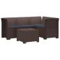 Preview: 4-Sitzer Garten Sofa mit Kissen Rattan Look PP Braun