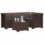 Preview: 4-Sitzer Garten Sofa mit Kissen Rattan Look PP Braun
