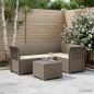 Preview: ARDEBO.de - 4-Sitzer Garten Sofa mit Kissen Rattan Look PP Hellgrau