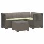 Preview: 4-Sitzer Garten Sofa mit Kissen Rattan Look PP Hellgrau