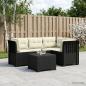 Preview: ARDEBO.de - 4-Sitzer Garten Sofa mit Kissen Rattan Look PP Anthrazit