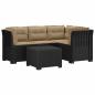 Preview: 4-Sitzer Garten Sofa mit Kissen Rattan Look PP Anthrazit