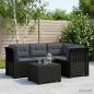 Preview: ARDEBO.de - 4-Sitzer Garten Sofa mit Kissen Rattan Look PP Anthrazit