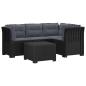 Preview: 4-Sitzer Garten Sofa mit Kissen Rattan Look PP Anthrazit