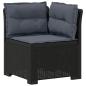 Preview: 4-Sitzer Garten Sofa mit Kissen Rattan Look PP Anthrazit