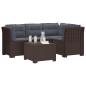 Preview: 4-Sitzer Garten Sofa mit Kissen Rattan Look PP Braun