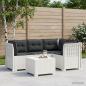 Preview: ARDEBO.de - 4-Sitzer Garten Sofa mit Kissen Rattan Look PP Weiß