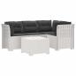 Preview: 4-Sitzer Garten Sofa mit Kissen Rattan Look PP Weiß