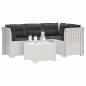 Preview: 4-Sitzer Garten Sofa mit Kissen Rattan Look PP Weiß