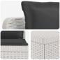 Preview: 4-Sitzer Garten Sofa mit Kissen Rattan Look PP Weiß