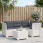 Preview: ARDEBO.de - 4-Sitzer Garten Sofa mit Kissen Rattan Look PP Weiß