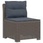 Preview: 4-Sitzer Garten Sofa mit Kissen Rattan Look PP Hellgrau