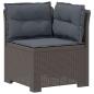 Preview: 4-Sitzer Garten Sofa mit Kissen Rattan Look PP Hellgrau