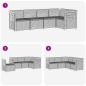 Preview: 5-Sitzer Gartensofa Rattan-Look PP Weiß