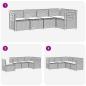 Preview: 5-Sitzer Gartensofa mit Kissen Rattan-Look PP Anthrazit