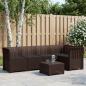 Preview: ARDEBO.de - 5-Sitzer Gartensofa mit Kissen Rattan-Look PP Braun