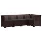 Preview: 5-Sitzer Gartensofa mit Kissen Rattan-Look PP Braun