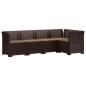 Preview: 5-Sitzer Gartensofa mit Kissen Rattan-Look PP Braun