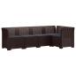 Preview: 5-Sitzer Gartensofa mit Kissen Rattan-Look PP Braun