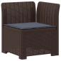 Preview: 5-Sitzer Gartensofa mit Kissen Rattan-Look PP Braun