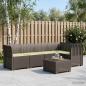 Preview: ARDEBO.de - 5-Sitzer Gartensofa mit Kissen Rattan-Look PP Hellgrau