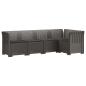 Preview: 5-Sitzer Gartensofa mit Kissen Rattan-Look PP Hellgrau