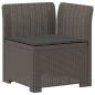 Preview: 5-Sitzer Gartensofa mit Kissen Rattan-Look PP Hellgrau